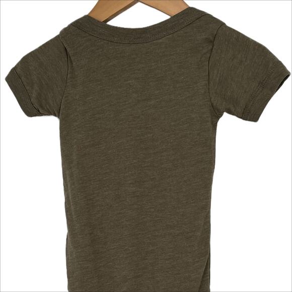 Bella Canvas Kids Infant Short Sleeve One Piece in Olive Green 12-18 Month - Picture 6 of 13